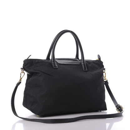 Prada Tessuto Nylon Saffiano Tote Black 3 of 9