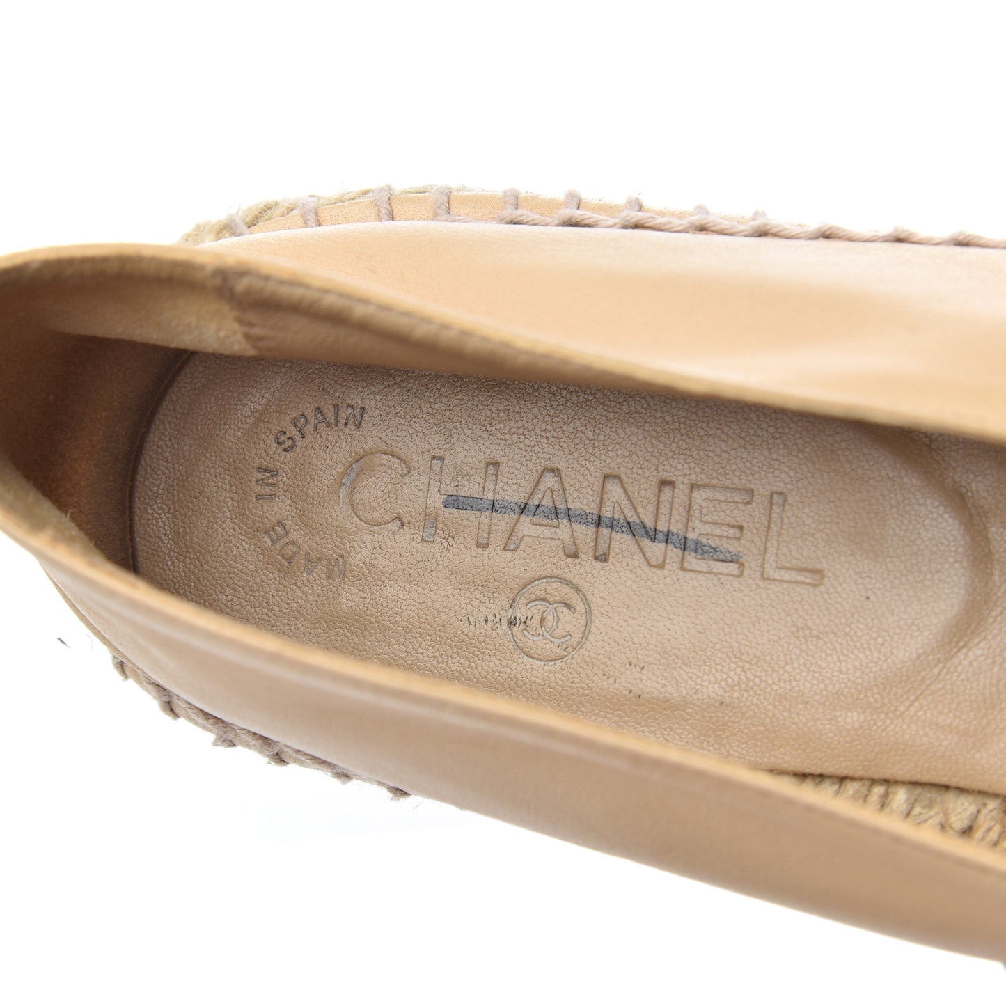 Lambskin CC Espadrilles 40 Beige Black