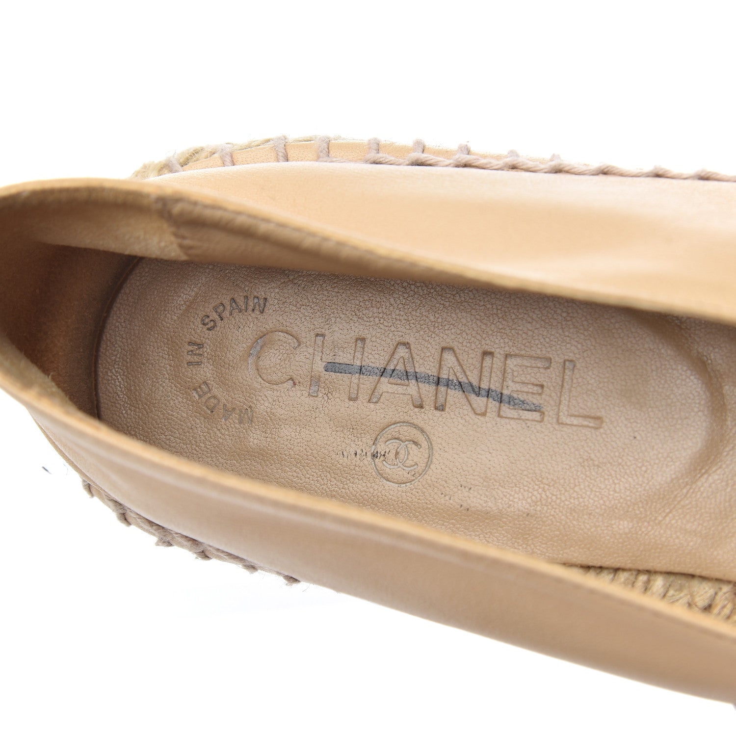 Chanel Lambskin CC Espadrilles 40 Beige Black 7 of 23