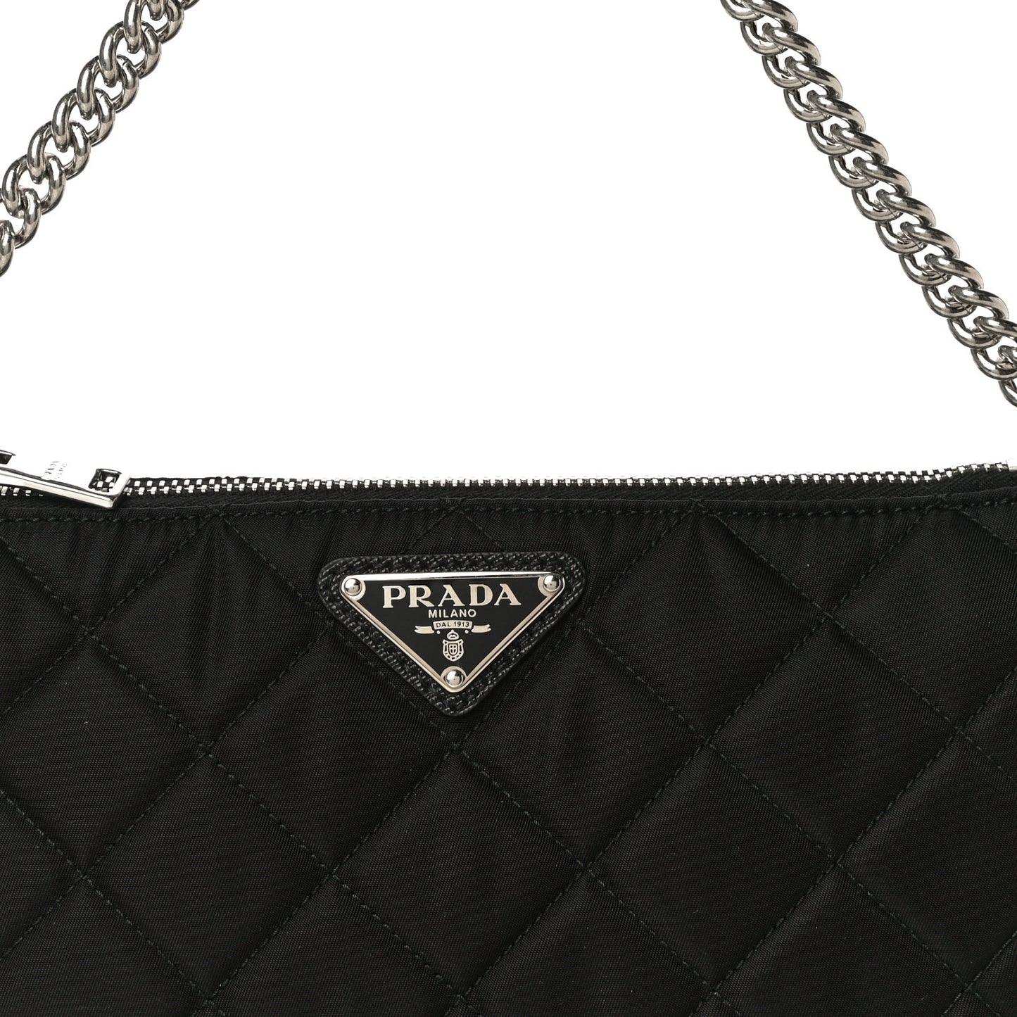 Nylon Tessuto Impuntu Quilted Crossbody Bag Black