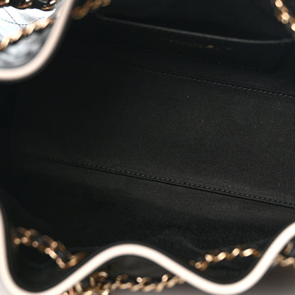 Chanel Calfskin Quilted Mini Chanel 25 Handbag Black White 4 of 9