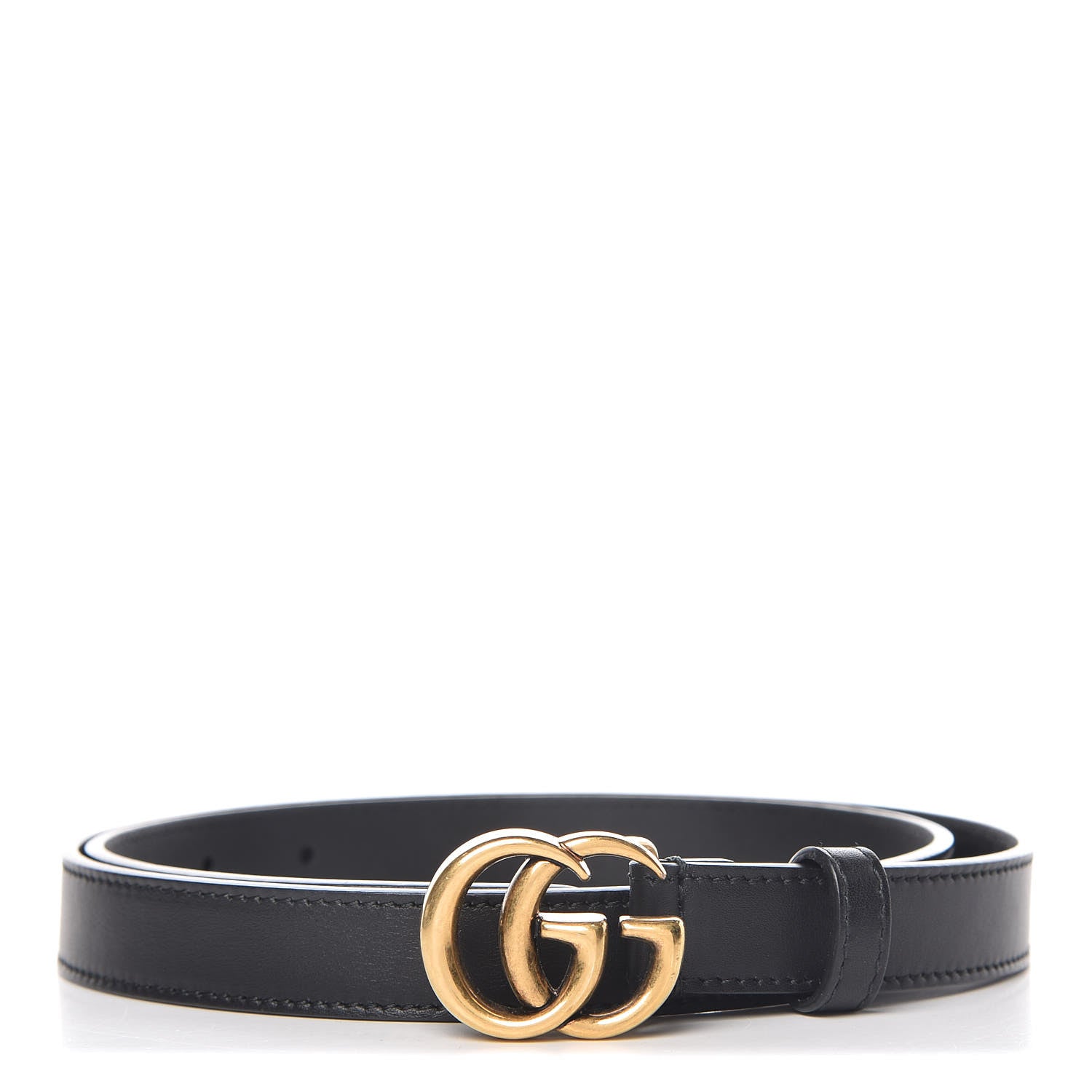 Gucci Calfskin Double G 20mm Belt 85 34 Black 1 of 9