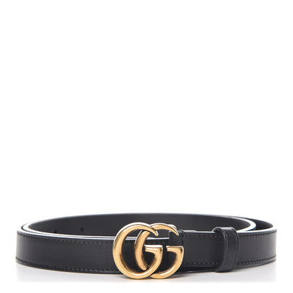 Gucci Calfskin Double G 20mm Belt 85 34 Black 1 of 9