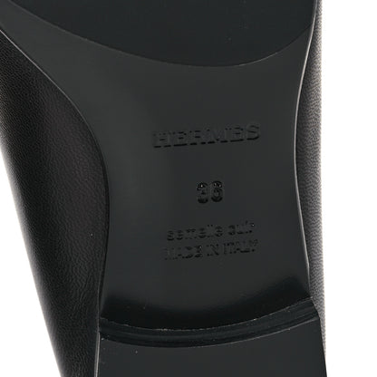 Hermes Goatskin Womens Paris Loafers 36 Black 6 of 9