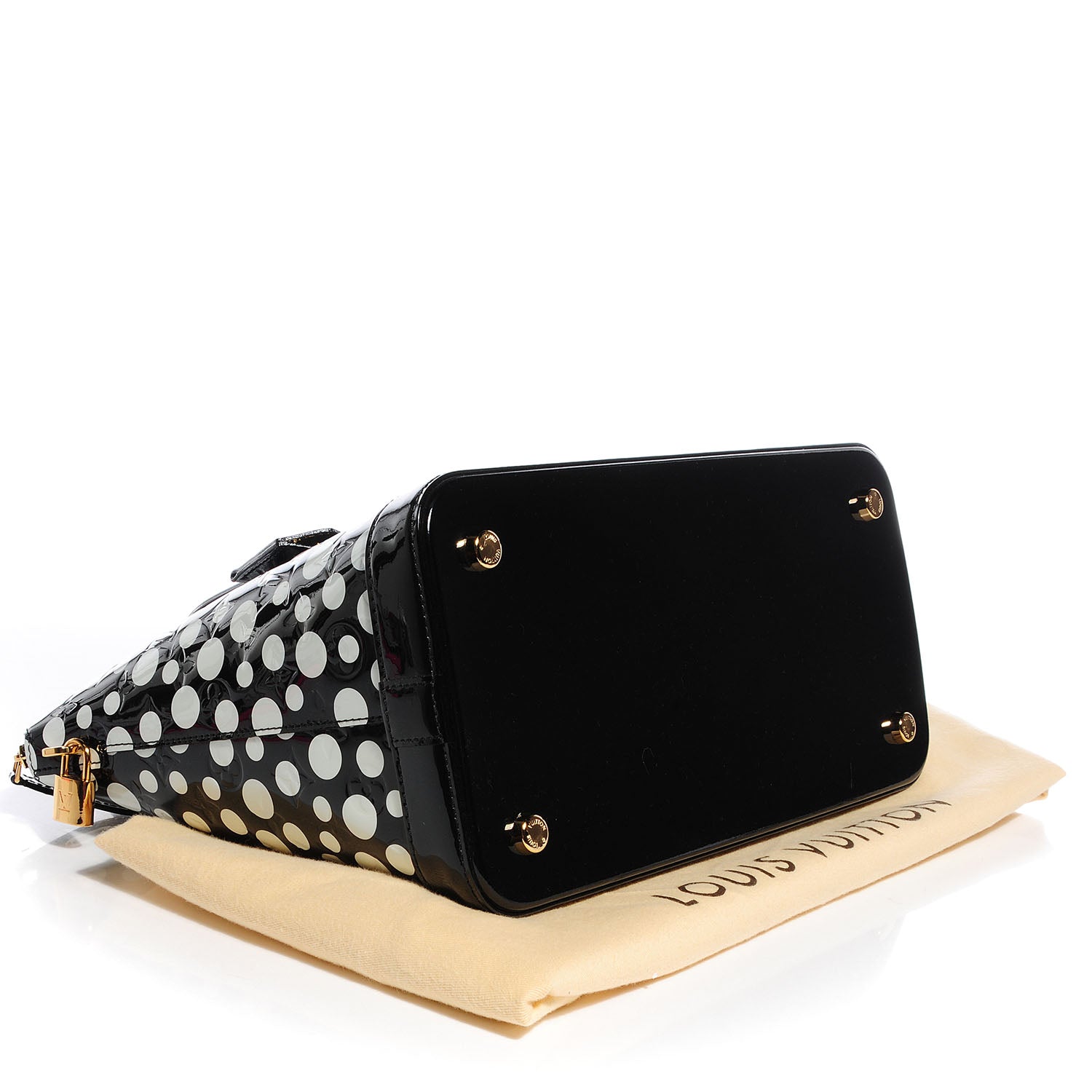 Louis Vuitton Vernis Kusama Infinity Dots Lockit MM Black 4 of 7