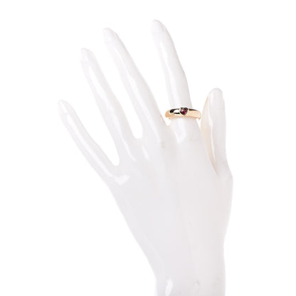 Tiffany 18K Yellow Gold Pink Tourmaline Heart Band Ring 52 6 2 of 4