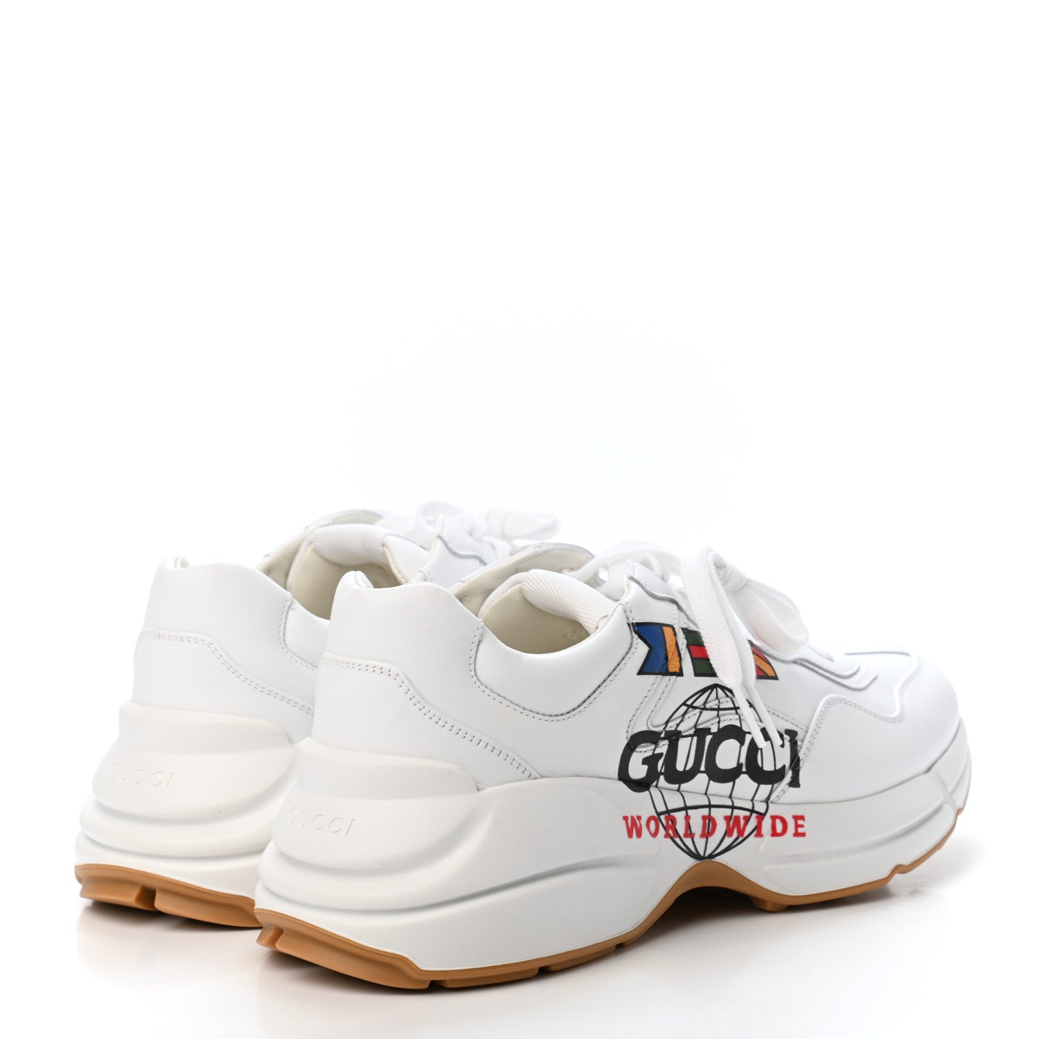 Gucci Calfskin Worldwide Mens Rhyton Sneakers 9 Great White 3 of 4