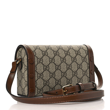 Gucci GG Supreme Monogram Mini Horsebit 1955 Shoulder Bag Beige Brown Sugar 3 of 10