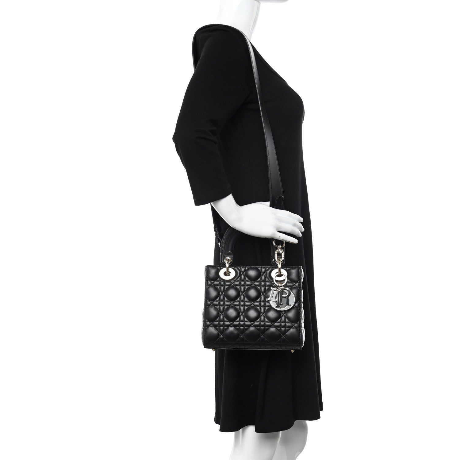 Christian Dior Lambskin Cannage Small My ABCDior Lady Dior Black 2 of 10