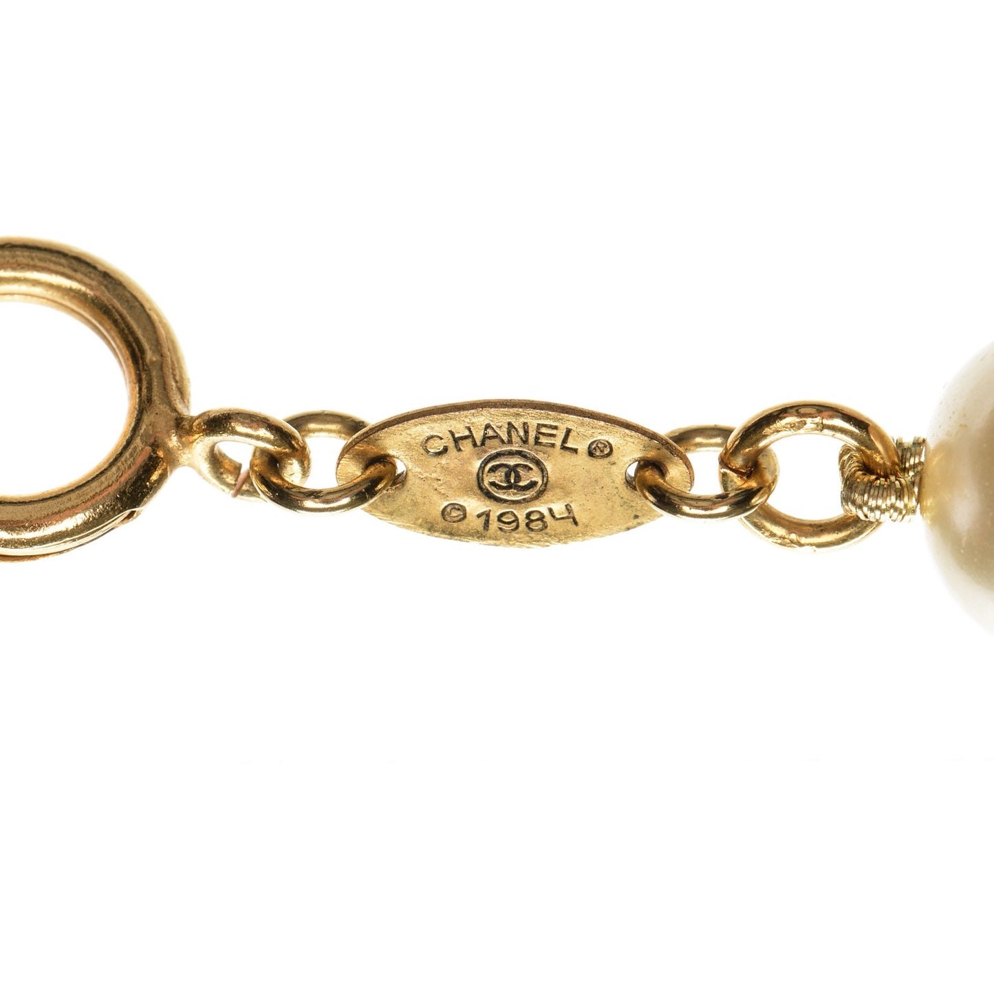 Pearl CC Necklace Gold