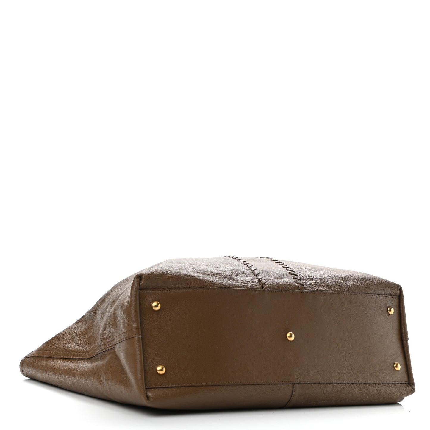 Metallic Calfskin Large Neo Double Reversible Tote Brown