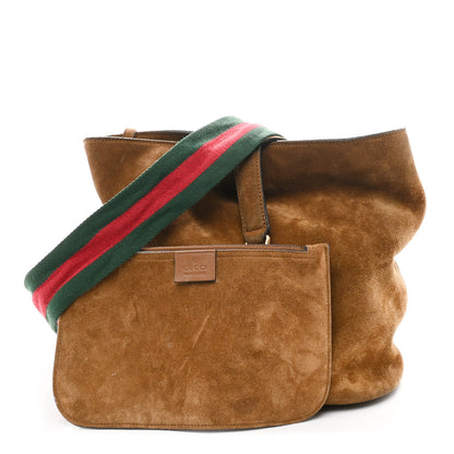 Gucci Suede Web Small Jackie Bucket Bag Brown 2 of 11