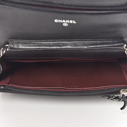 Chanel Lambskin Quilted Wallet On Chain WOC Black 7 of 10