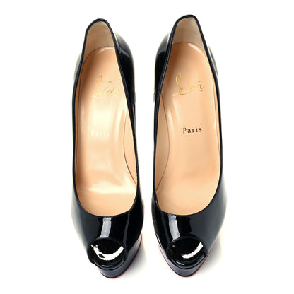 Christian Louboutin Patent Fetish Peep 130 Pumps 39.5 Black 5 of 9