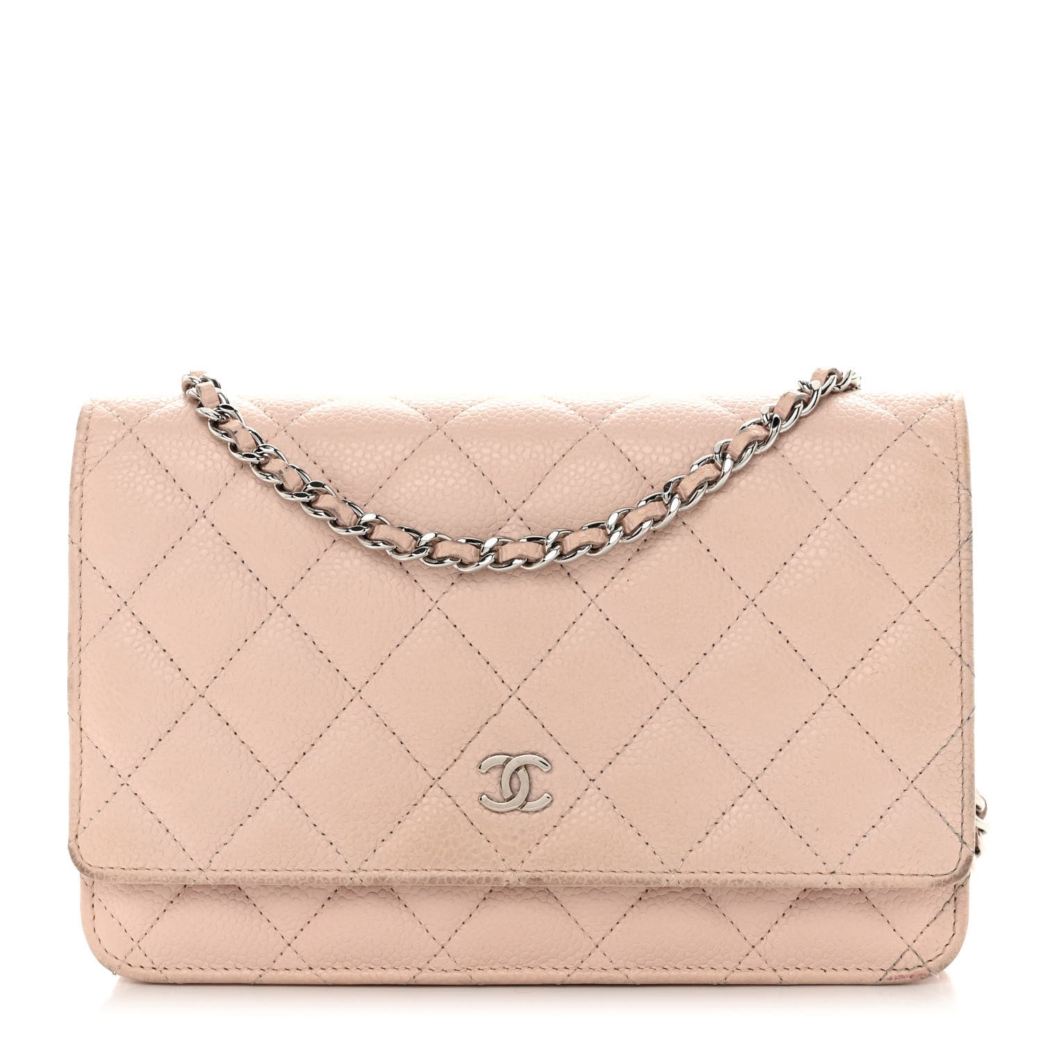 Chanel Caviar Quilted Wallet On Chain WOC Light Pink 1 of 11