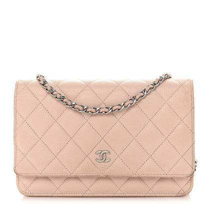 Chanel Caviar Quilted Wallet On Chain WOC Light Pink 1 of 11