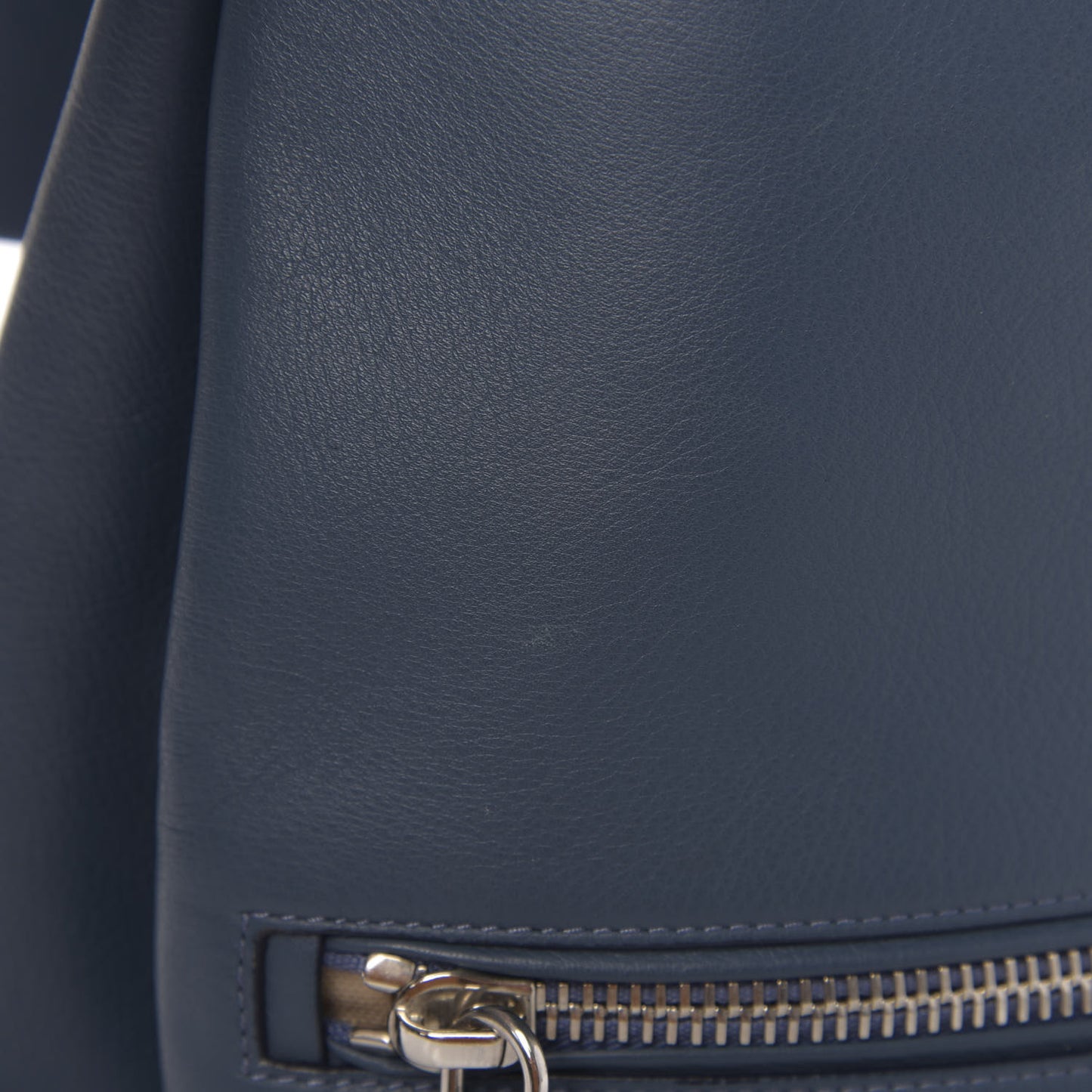 Grained Calfskin Medium Pandora Pure Flap Bag Blue Mineral