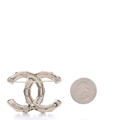 Chanel Crystal Pearl CC Dazzling Domino Brooch Gold 2 of 5
