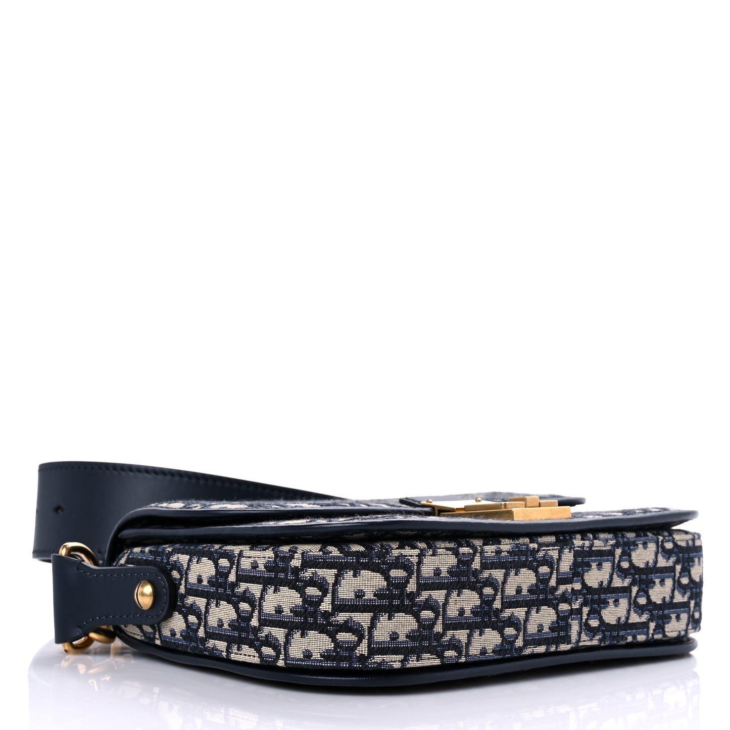 Oblique Flap Bag Navy Blue