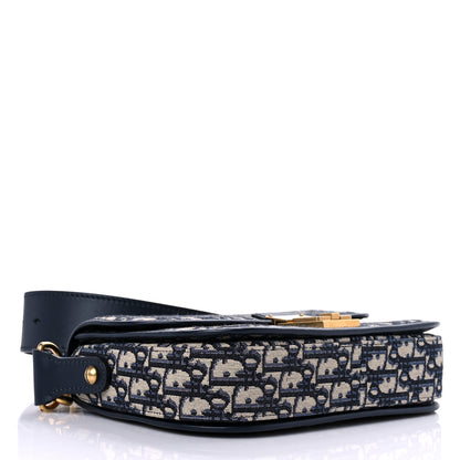 Christian Dior Oblique Flap Bag Navy Blue 4 of 12