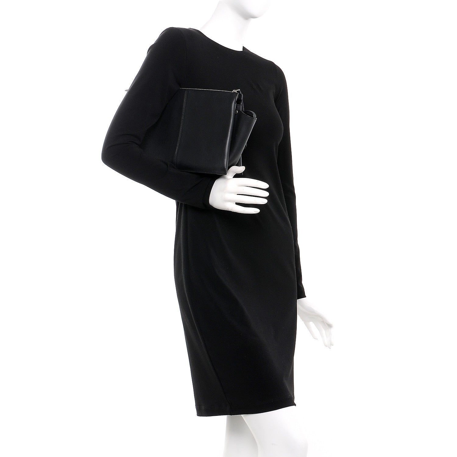 Celine Natural Calfskin Tri-Fold Clutch on Chain Black 2 of 11
