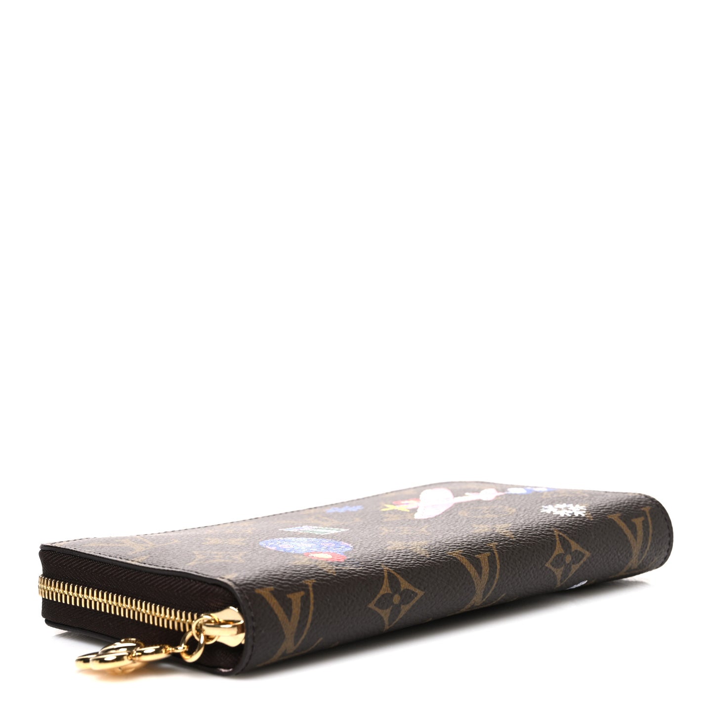 Monogram 2025 Christmas Animation Winter Holiday Zippy Wallet Snowy Pearl