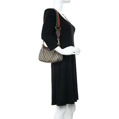 Gucci GG Supreme Monogram Textured Dollar Calfskin Web Small Ophidia GG Handbag Beige Ebony New Acero 2 of 9
