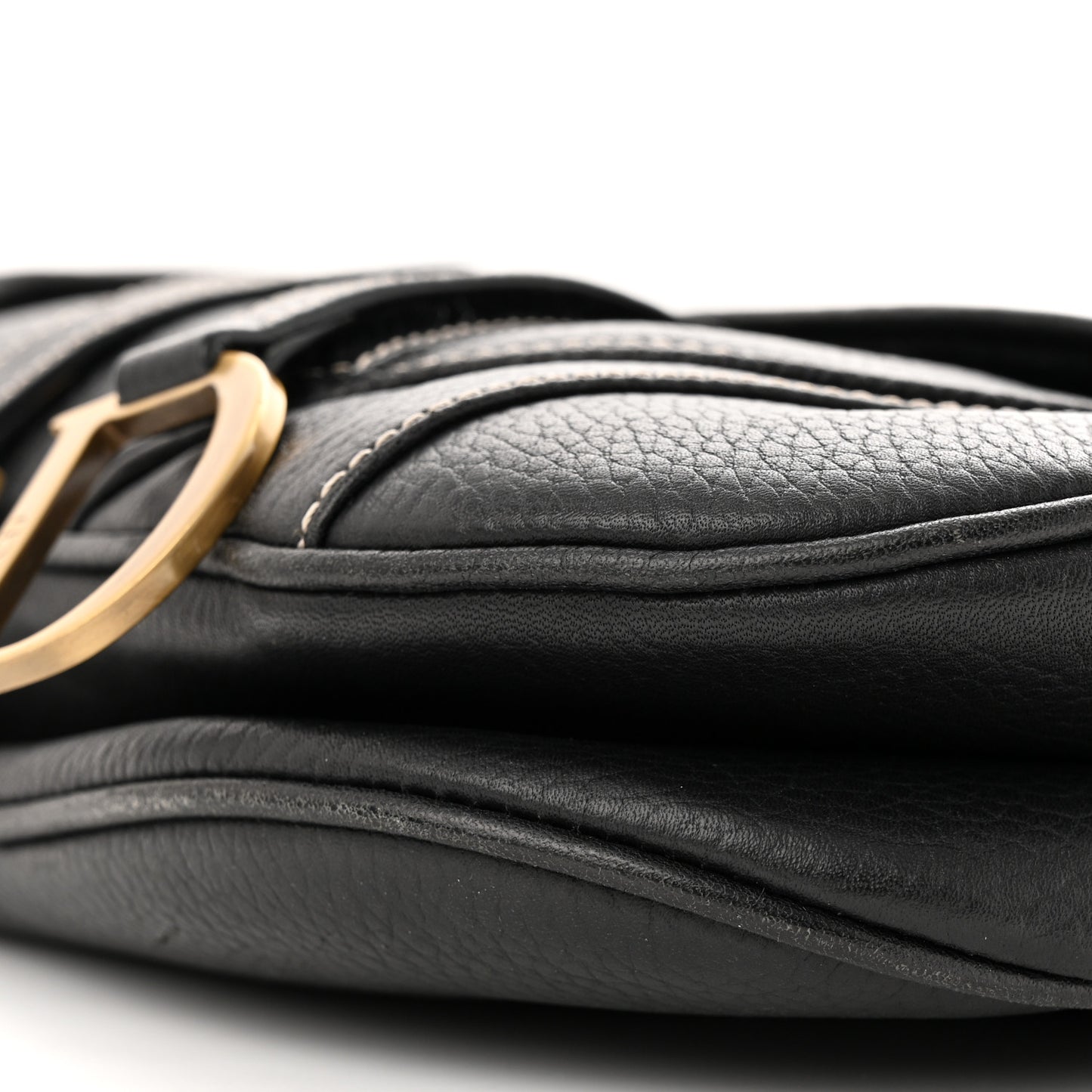 Calfskin Double Saddle Bag Black