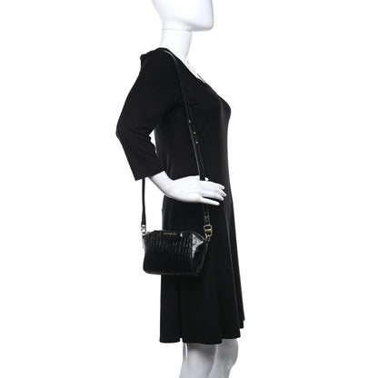 Givenchy Calfskin Crocodile Embossed Nano Antigona Black 2 of 8