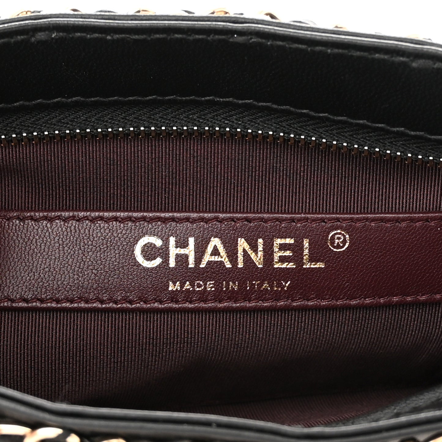 Lambskin Chain Frame Shoulder Bag Black