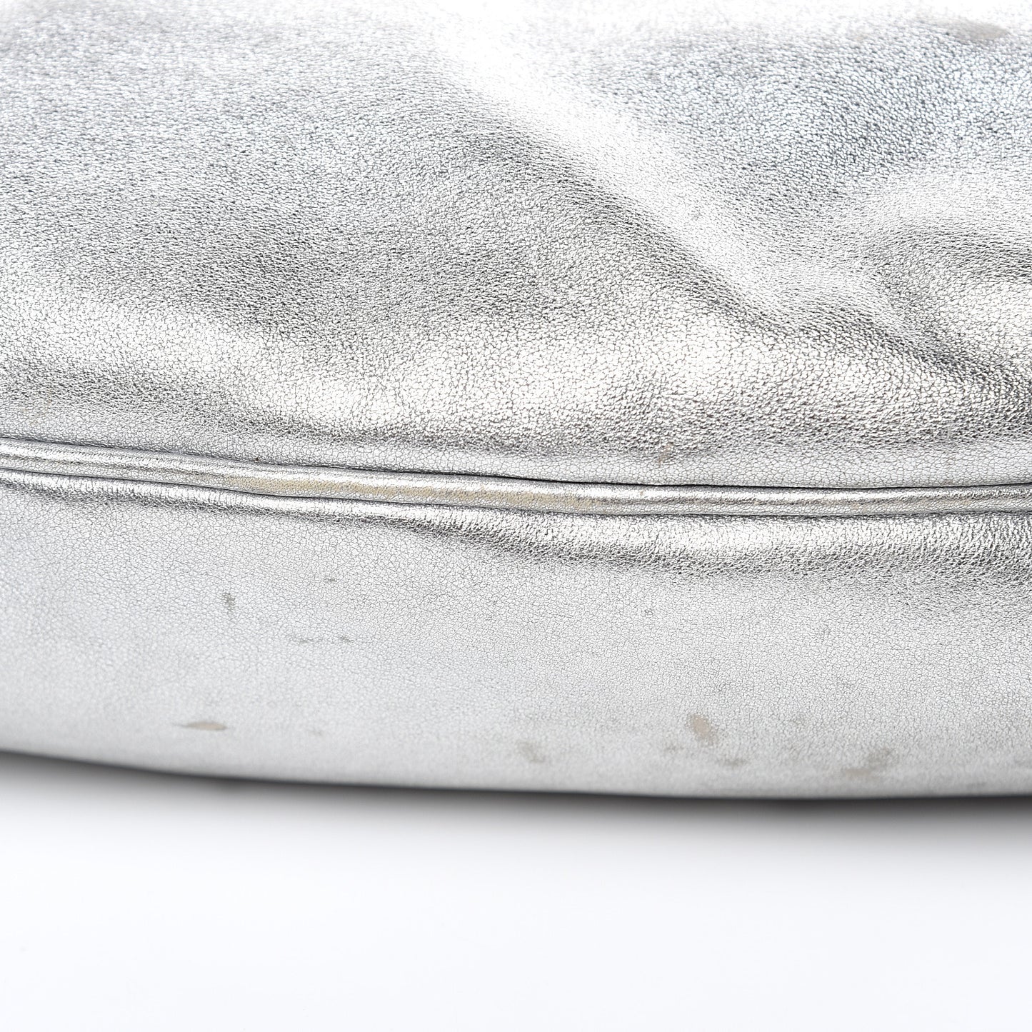 Metallic Calfskin Medium Indy Top Handle Hobo Silver