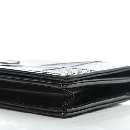 Christian Dior Metallic Patent Micro-Cannage Diorama Croisiere Chain Wallet Onyx Black 9 of 10