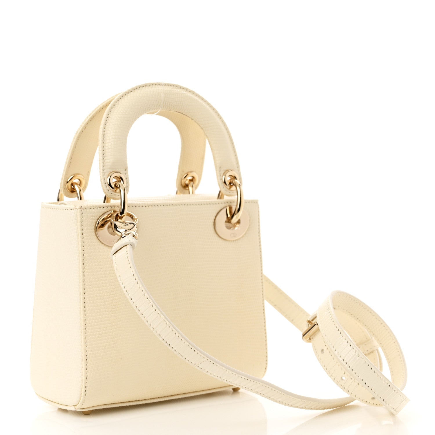 Christian Dior Lizard Mini Lady Dior White 3 of 10
