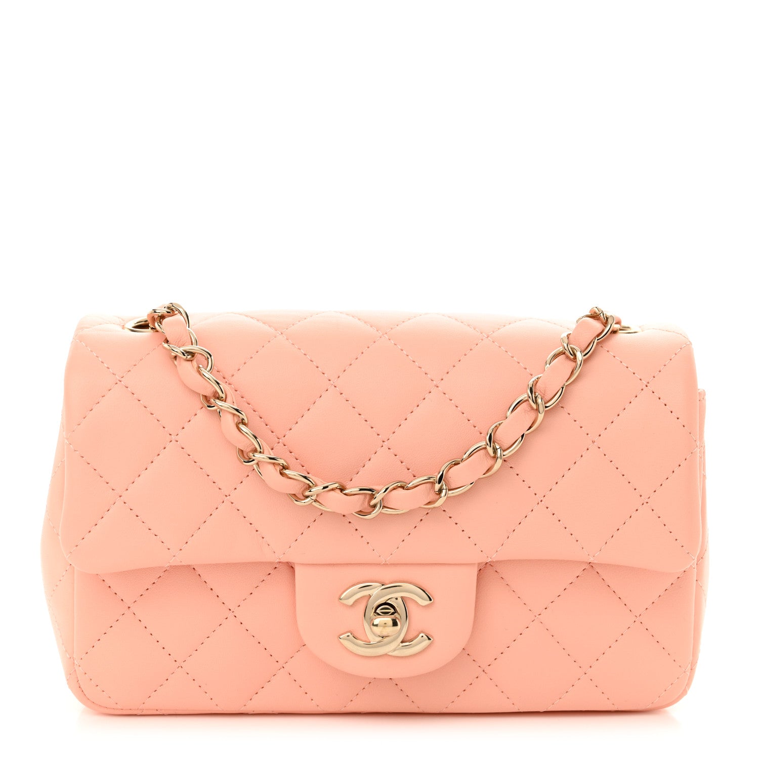 Chanel Lambskin Quilted Mini Rectangular Flap Light Pink 1 of 11