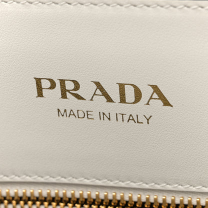 Prada Soft Calfskin Triangolo Symbole Embossed Small White 6 of 10
