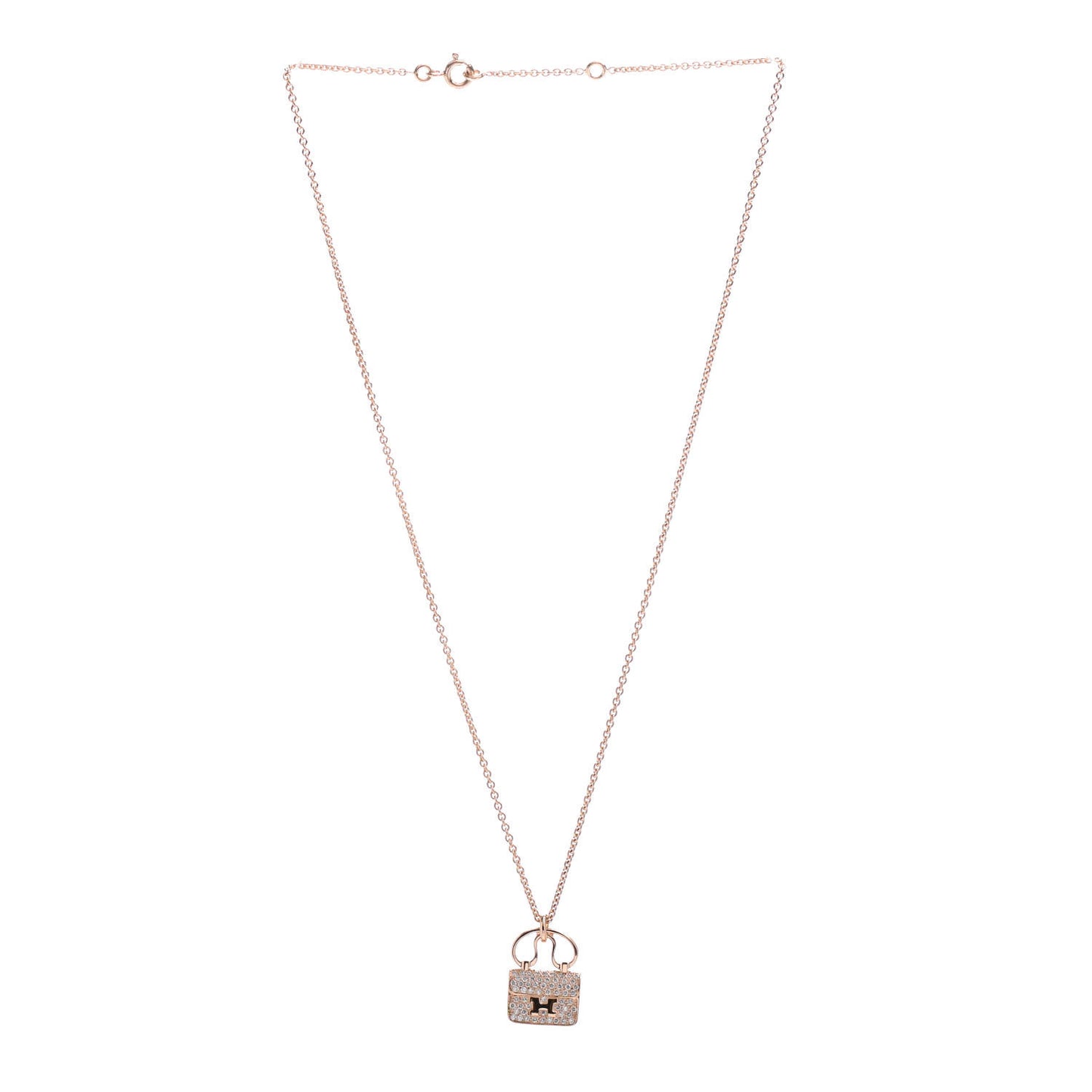 18K Rose Gold Diamond Constance Amulette Pendant Necklace