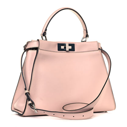 Fendi Vitello Seta Shiny Nappa Medium Peekaboo Iconic Satchel Soap Opale 3 of 13