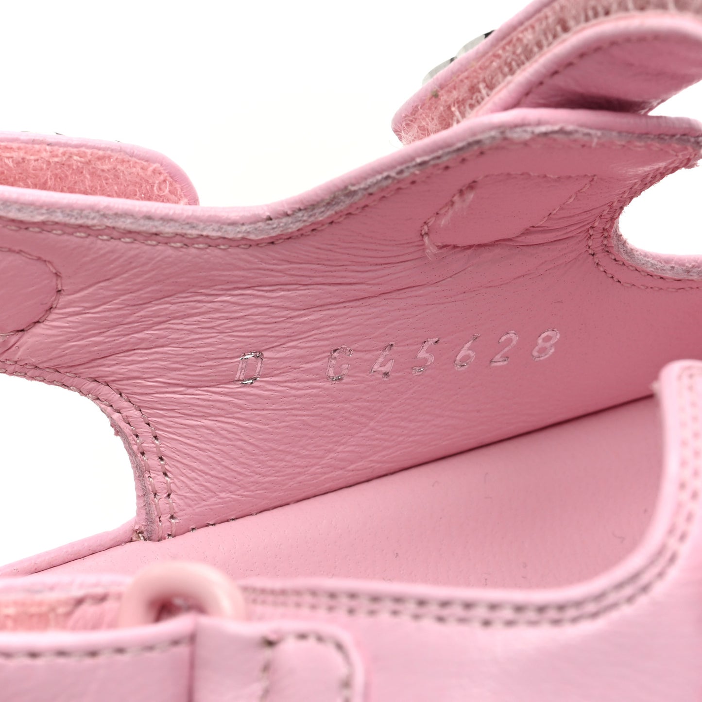 Lambskin Crystal CC Velcro Dad Sandals 39 Light Pink