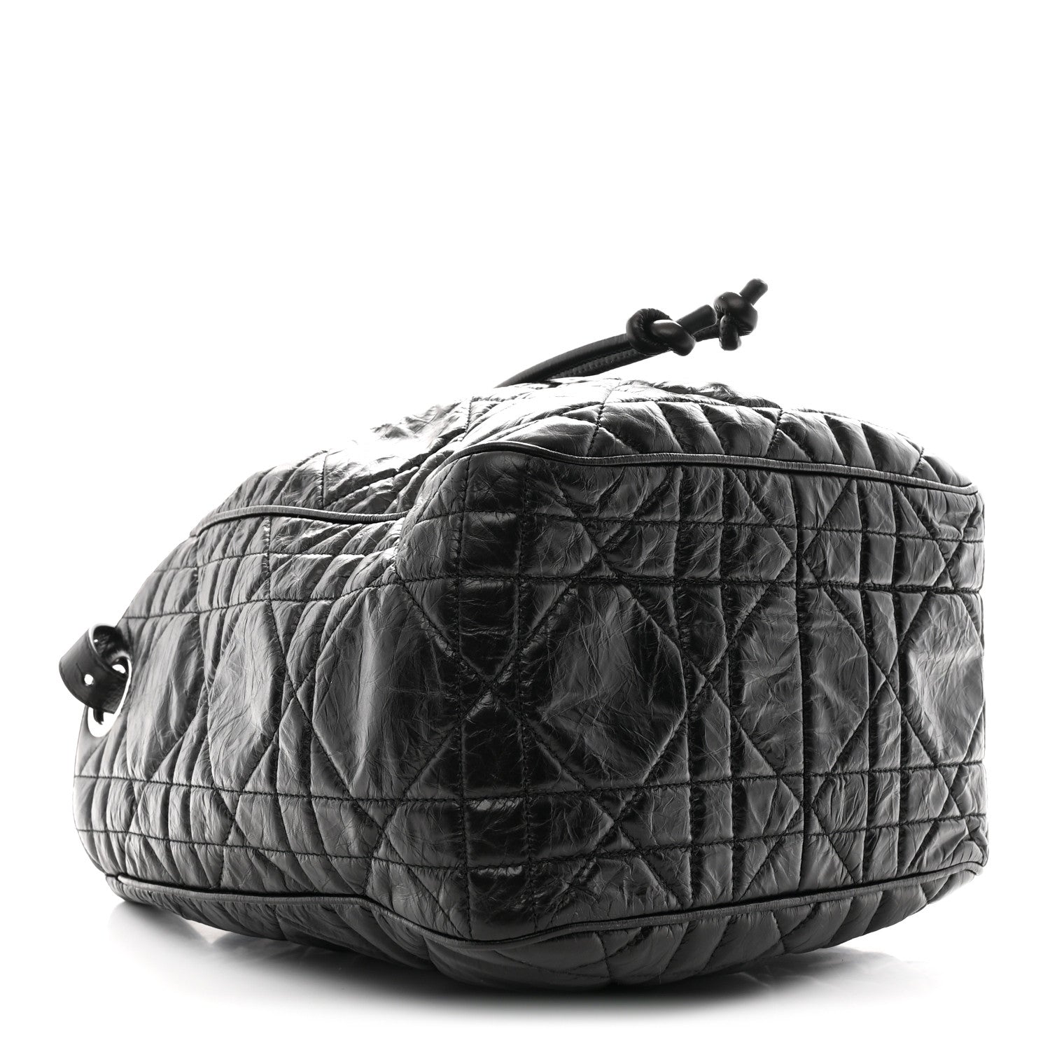 Christian Dior Crinkled Calfskin Macrocannage Medium D-Motion Bag Black 4 of 10