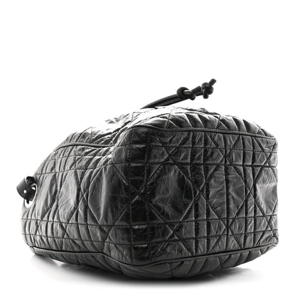 Christian Dior Crinkled Calfskin Macrocannage Medium D-Motion Bag Black 4 of 10