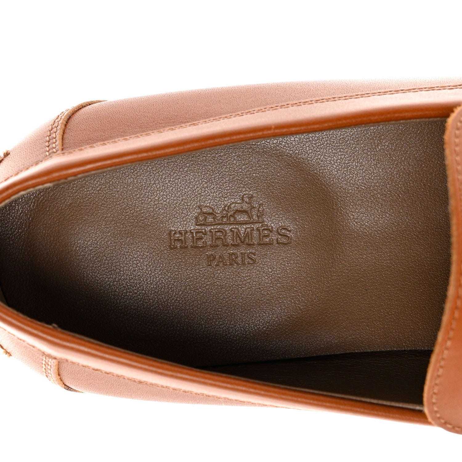 Hermes Calfskin Womens Destin Loafer 37.5 Naturel 7 of 12