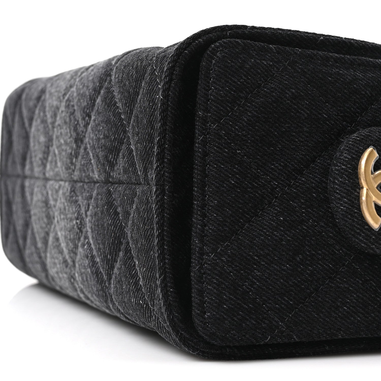 Chanel Washed Denim Quilted Mini Chanel 25 Handbag Black 10 of 11