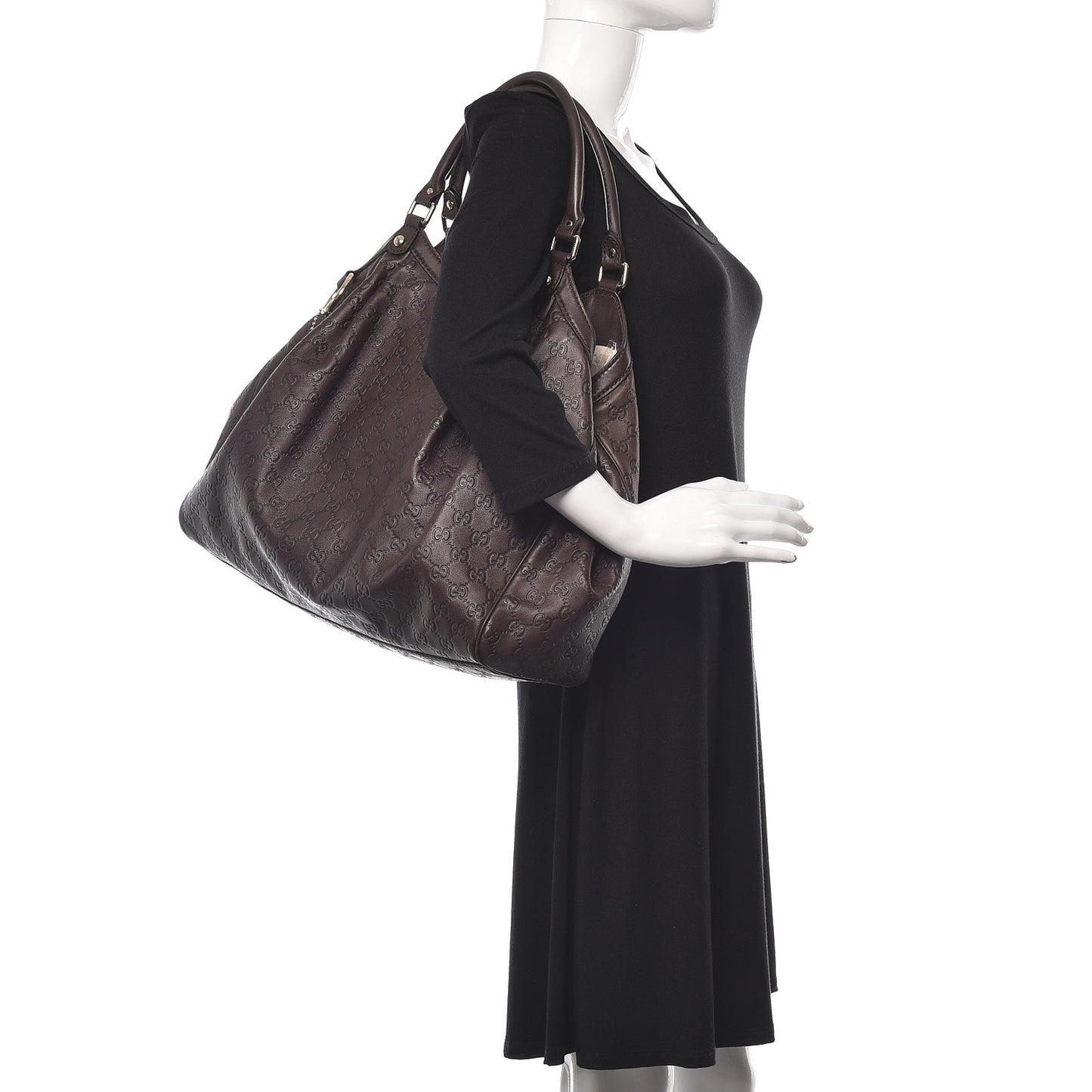 Guccissima Signature Large Sukey Tote Chocolate