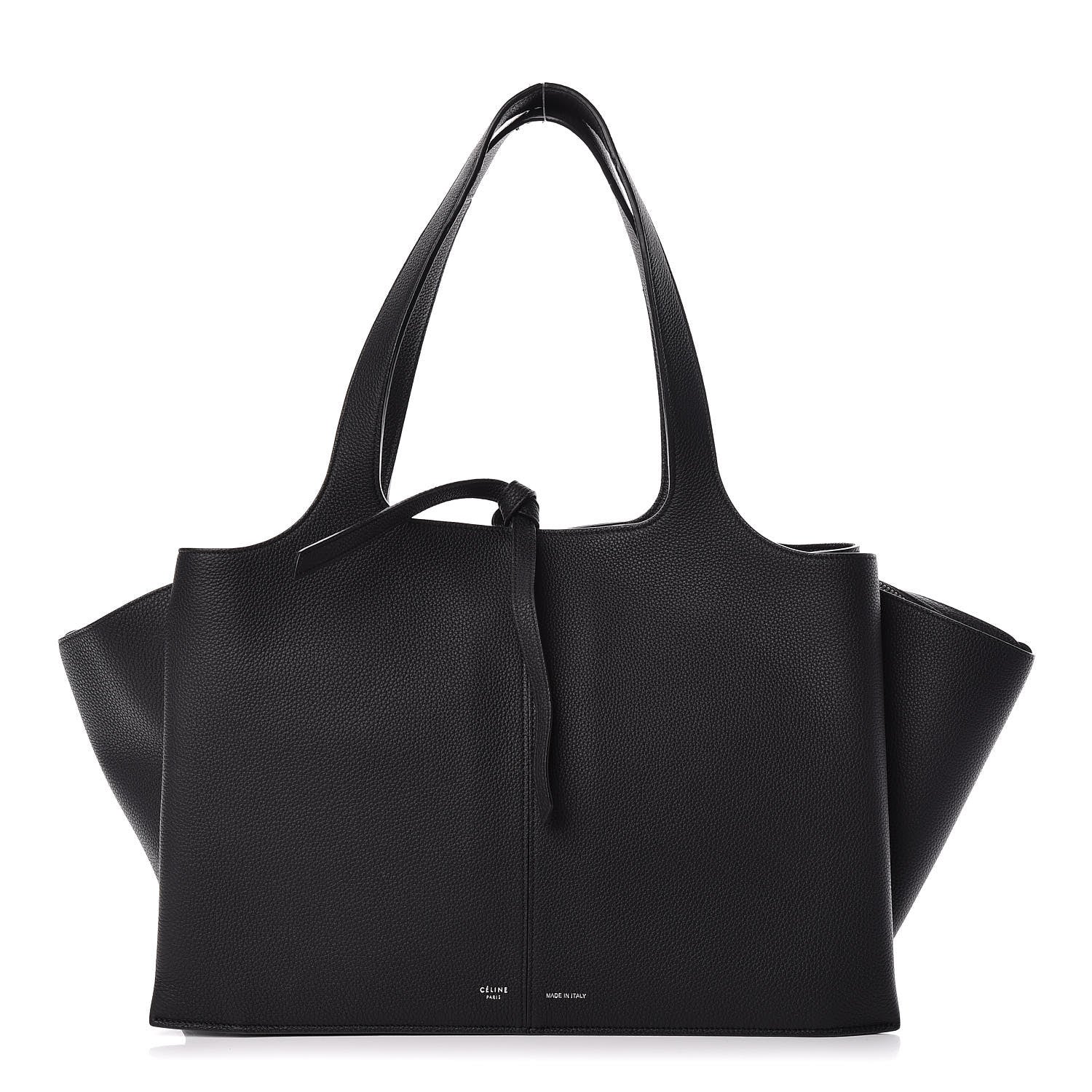 Celine Baby Grained Calfskin Medium Tri-Fold Bag Black 1 of 10