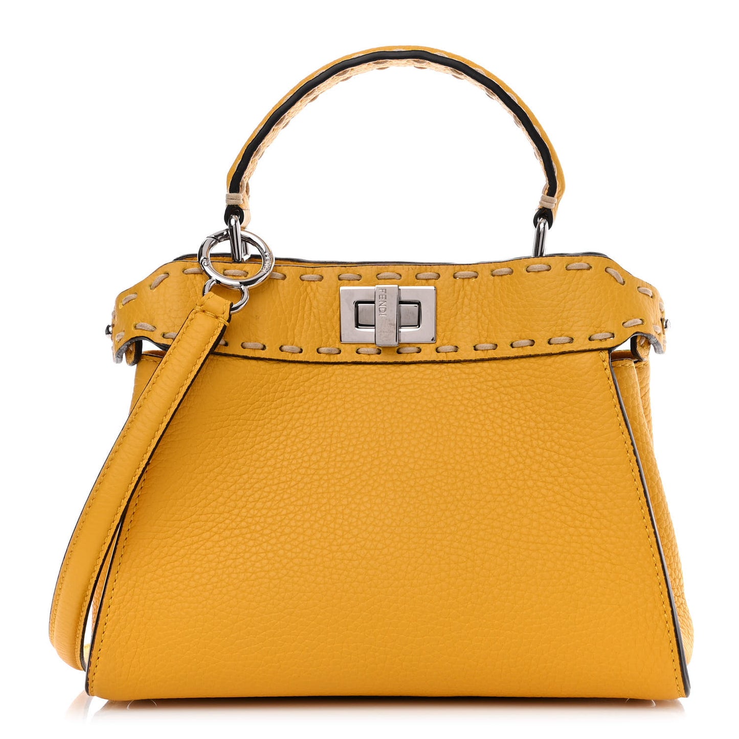 Vitello Granato Camoscio Selleria Macro Stitchings Mini Peekaboo Iconic Satchel Mimosa