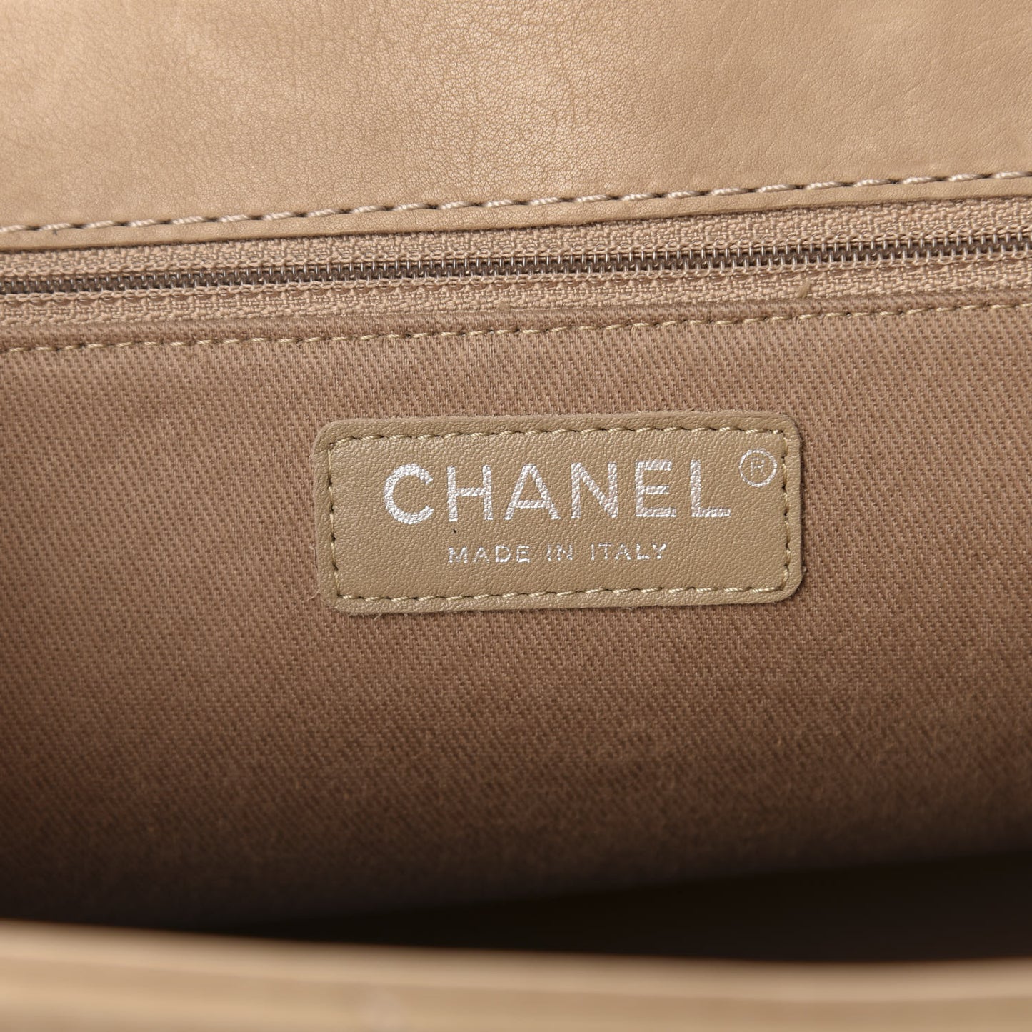 Washed Calfskin Quilted Large Hamptons Flap Bag Dark Beige
