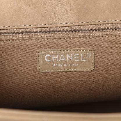 Chanel Washed Calfskin Quilted Large Hamptons Flap Bag Dark Beige 8 of 11