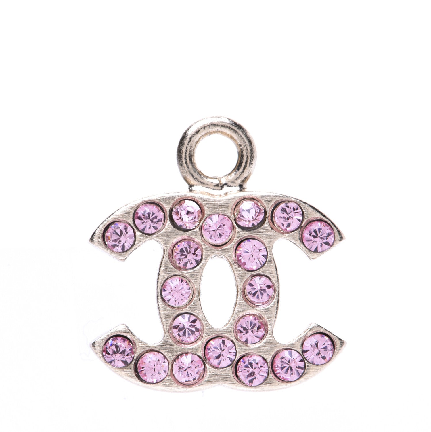 Chanel Metal Crystal Heart CC Drop Earrings Gold 4 of 11