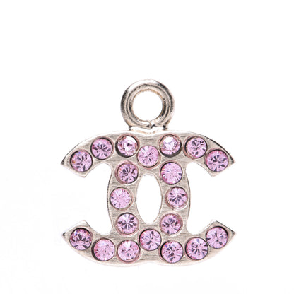 Chanel Metal Crystal Heart CC Drop Earrings Gold 4 of 11