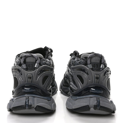 Balenciaga Mesh Rubber Distressed Mens Runner Sneakers 41 Black Grey 5 of 9